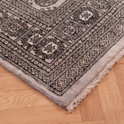 Grey Luxurious Bordered Traditional Floral Geometric Wool Handmade Rug For Living Room Bedroom & Dining Room-90Cm X 150Cm - thumbnail 2