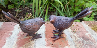 Inspirational Gifting Pair Of Song Birds Garden Ornament Sculpture Figurine - image 1