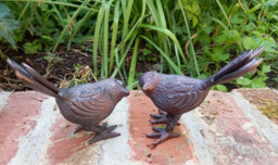 Inspirational Gifting Pair Of Song Birds Garden Ornament Sculpture Figurine - thumbnail 3