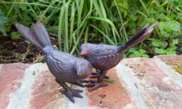 Inspirational Gifting Pair Of Song Birds Garden Ornament Sculpture Figurine - thumbnail 4