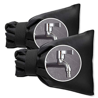 2 Piece Outdoor Tap Cover - Black Windproof Waterproof Coldproof Garden - image 1