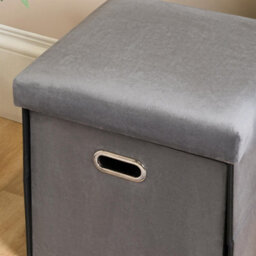 Ohs Matte Velvet Ottoman Storage Drawer Cube Unit Shoe Organiser - thumbnail 2