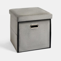 Ohs Matte Velvet Ottoman Storage Drawer Cube Unit Shoe Organiser - thumbnail 4
