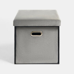 Ohs Matte Velvet Ottoman Storage Drawer Cube Unit Shoe Organiser - thumbnail 3