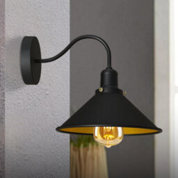 Black Metal Retro Wall Sconce Light Indoor Fitting For Bedroom & Dining Room 2 Pack - thumbnail 6