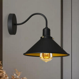 Black Metal Retro Wall Sconce Light Indoor Fitting For Bedroom & Dining Room 2 Pack - thumbnail 5