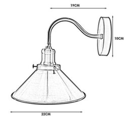 Black Metal Retro Wall Sconce Light Indoor Fitting For Bedroom & Dining Room 2 Pack - thumbnail 3