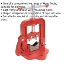 Heavy-Duty Bench Mounting Pipe Vice With Hinged Design For Pipes 10mm To 85mm - thumbnail 2