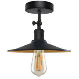 Vintage Industrial Ceiling Lights E27 Black Inner Gold  Metal Shade Modern Adjustable Semi Flush Mount Lighting Fixtures - thumbnail 8