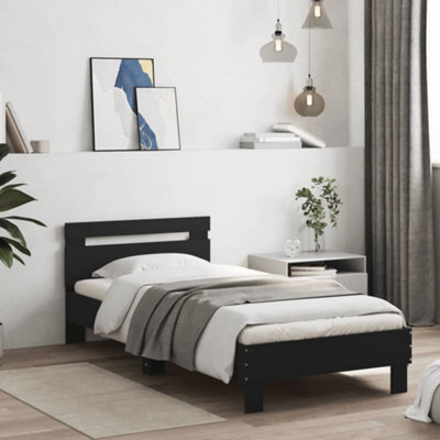 Berkfield Bed Frame Without Mattress With Headboard Black 90X200 Cm - image 1