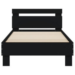 Berkfield Bed Frame Without Mattress With Headboard Black 90X200 Cm - thumbnail 5