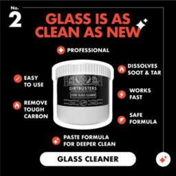 Dirtbusters Stove Glass Cleaner, Heavy Duty Cleaning Paste For All Log Burner, Stove & Fireplace Window & Glass (250G) - thumbnail 3