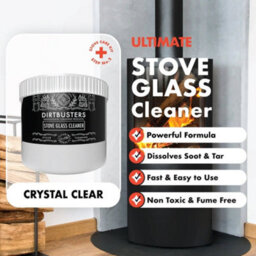 Dirtbusters Stove Glass Cleaner, Heavy Duty Cleaning Paste For All Log Burner, Stove & Fireplace Window & Glass (250G) - thumbnail 2