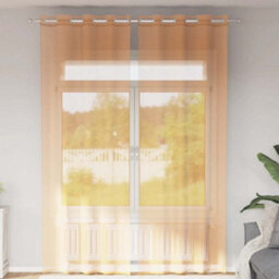 Berkfield Voile Curtains With Grommets 2 Pcs Orange 140X300 Cm