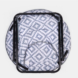 OHS Moon Camping Chair Round Folding Outdoor Garden Portable Seat, Grey Geo - thumbnail 8
