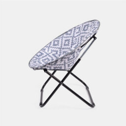 OHS Moon Camping Chair Round Folding Outdoor Garden Portable Seat, Grey Geo - thumbnail 7