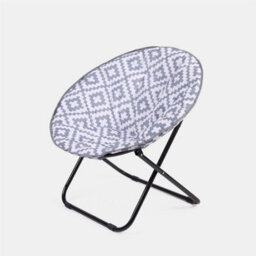 OHS Moon Camping Chair Round Folding Outdoor Garden Portable Seat, Grey Geo - thumbnail 6
