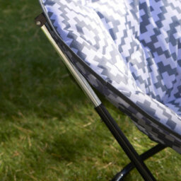 OHS Moon Camping Chair Round Folding Outdoor Garden Portable Seat, Grey Geo - thumbnail 4