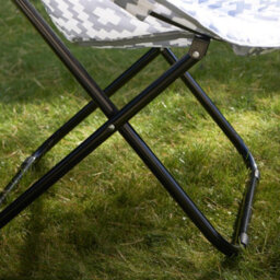 OHS Moon Camping Chair Round Folding Outdoor Garden Portable Seat, Grey Geo - thumbnail 3