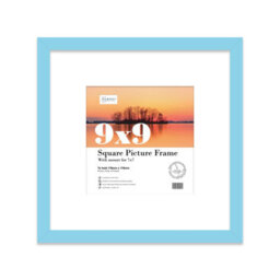 "9X9"" Light Blue Picture Frame - 9X9"" Square Frame With 7X7"" Mount For 9X9""/7X7"" Pictures Classic Style Room Decor, 1 Pack" - thumbnail 1