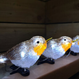 Samuel Alexander 5 Acrylic Indoor Outdoor Robin Christmas Lights With 30 Ice White Leds - thumbnail 3
