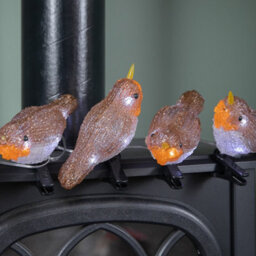 Samuel Alexander 5 Acrylic Indoor Outdoor Robin Christmas Lights With 30 Ice White Leds - thumbnail 5