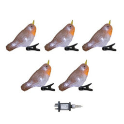 Samuel Alexander 5 Acrylic Indoor Outdoor Robin Christmas Lights With 30 Ice White Leds - thumbnail 9