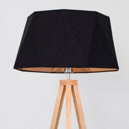 Valuelights Barbro Natural Tripod Floor Lamp With Black/copper Shade And Bulb - thumbnail 3