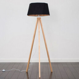 Valuelights Barbro Natural Tripod Floor Lamp With Black/copper Shade And Bulb - thumbnail 2