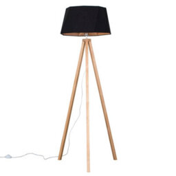 Valuelights Barbro Natural Tripod Floor Lamp With Black/copper Shade And Bulb - thumbnail 4