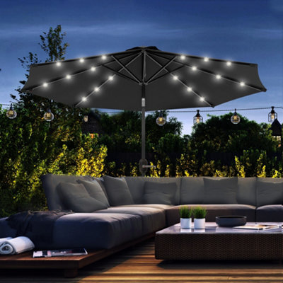 Outsunny 24 Led Solar Powered Parasol Umbrella Garden Tilt Outdoor String Light - image 1