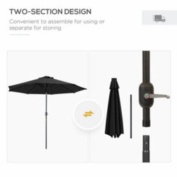 Outsunny 24 Led Solar Powered Parasol Umbrella Garden Tilt Outdoor String Light - thumbnail 8
