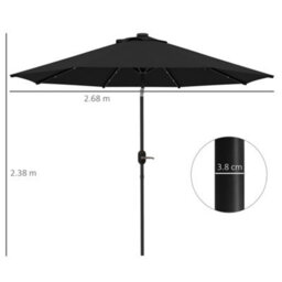 Outsunny 24 Led Solar Powered Parasol Umbrella Garden Tilt Outdoor String Light - thumbnail 3