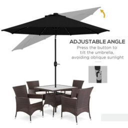 Outsunny 24 Led Solar Powered Parasol Umbrella Garden Tilt Outdoor String Light - thumbnail 5