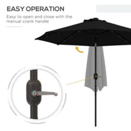 Outsunny 24 Led Solar Powered Parasol Umbrella Garden Tilt Outdoor String Light - thumbnail 7