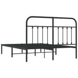 Berkfield Metal Bed Frame With Headboard Black 140X190 Cm - thumbnail 8