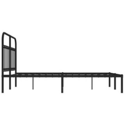 Berkfield Metal Bed Frame With Headboard Black 140X190 Cm - thumbnail 7