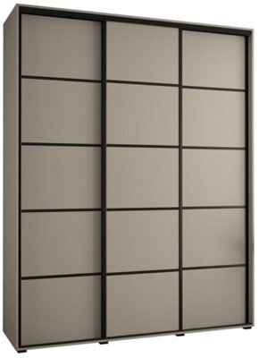 Arte Elegant Dakota Iv Sliding Door Wardrobe W1900mm H2350mm D600mm In Cashmere & Black Finish - image 1