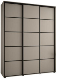 Arte Elegant Dakota Iv Sliding Door Wardrobe W1900mm H2350mm D600mm In Cashmere & Black Finish - thumbnail 1