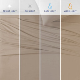 "Ameha Fitted Sheet 40Cm Extra Deep Pocket Bed Sheets  Elastic Corners Soft Microfiber Fitted Sheet 16"" Beige (King, 152 X 200 Cm)" - thumbnail 8