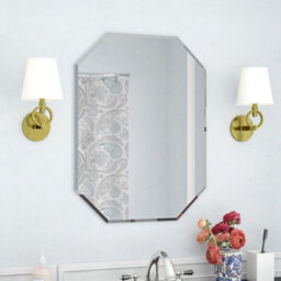 Living And Home Octagonal Frameless Wall Mounted Bathroom Mirror Vanity Mirror Wall Mirror W400 mm X H600 mm - thumbnail 2