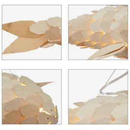 Vrygle 100Cm Long Large Rustic Wooden Pendant Lights Fish Lampshade Lantern Hanging Ceiling Light Room - thumbnail 9