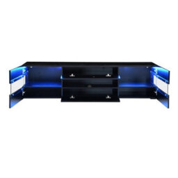 Furniture in Fashion Kirsten High Gloss Tv Stand In Black With Led Lighting - thumbnail 2