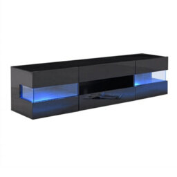 Furniture in Fashion Kirsten High Gloss Tv Stand In Black With Led Lighting - thumbnail 3