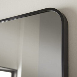 The Online Mirror Shop Large Mirror Camden Rectangular Shape, Curved Corner With Black Aluminium Frame- H180Cm X W110Cm X D3Cm For Living Room - thumbnail 3