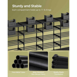 Adjustable 8 Tier Shoe Rack, Space Saving Shoe Storage Shelf For Entryway, Closet Or Garage, Ink Black - thumbnail 5