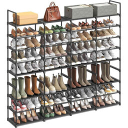 Adjustable 8 Tier Shoe Rack, Space Saving Shoe Storage Shelf For Entryway, Closet Or Garage, Ink Black - thumbnail 8