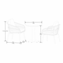 Xample Sunvilla Charme 3 Piece Wicker Bistro Set Aluminium Frame, Sintered Stone Table, All-Weather Wicker, Cushions & Cover - thumbnail 2