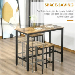Industrial Bar Stools Set Of 2, Kitchen Bar Chairs - thumbnail 4