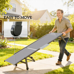 Outsunny Sun Loungers For Garden Set Of 2 With Side Tray Table, Grey - thumbnail 7